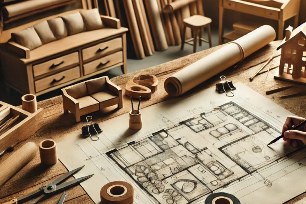 5-Un plan d'artiste avec des meubles en bois sur mesure à Alençon