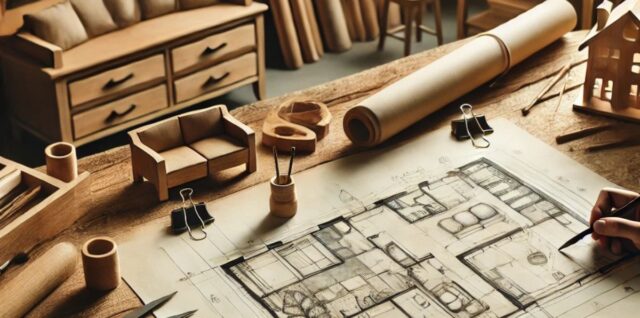 5-Un plan d'artiste avec des meubles en bois sur mesure à Alençon